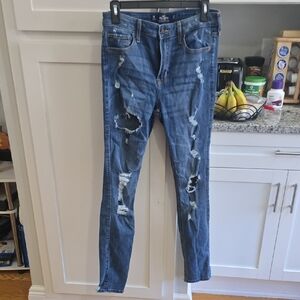 Hollister Ripped Blue Skinny Jeans